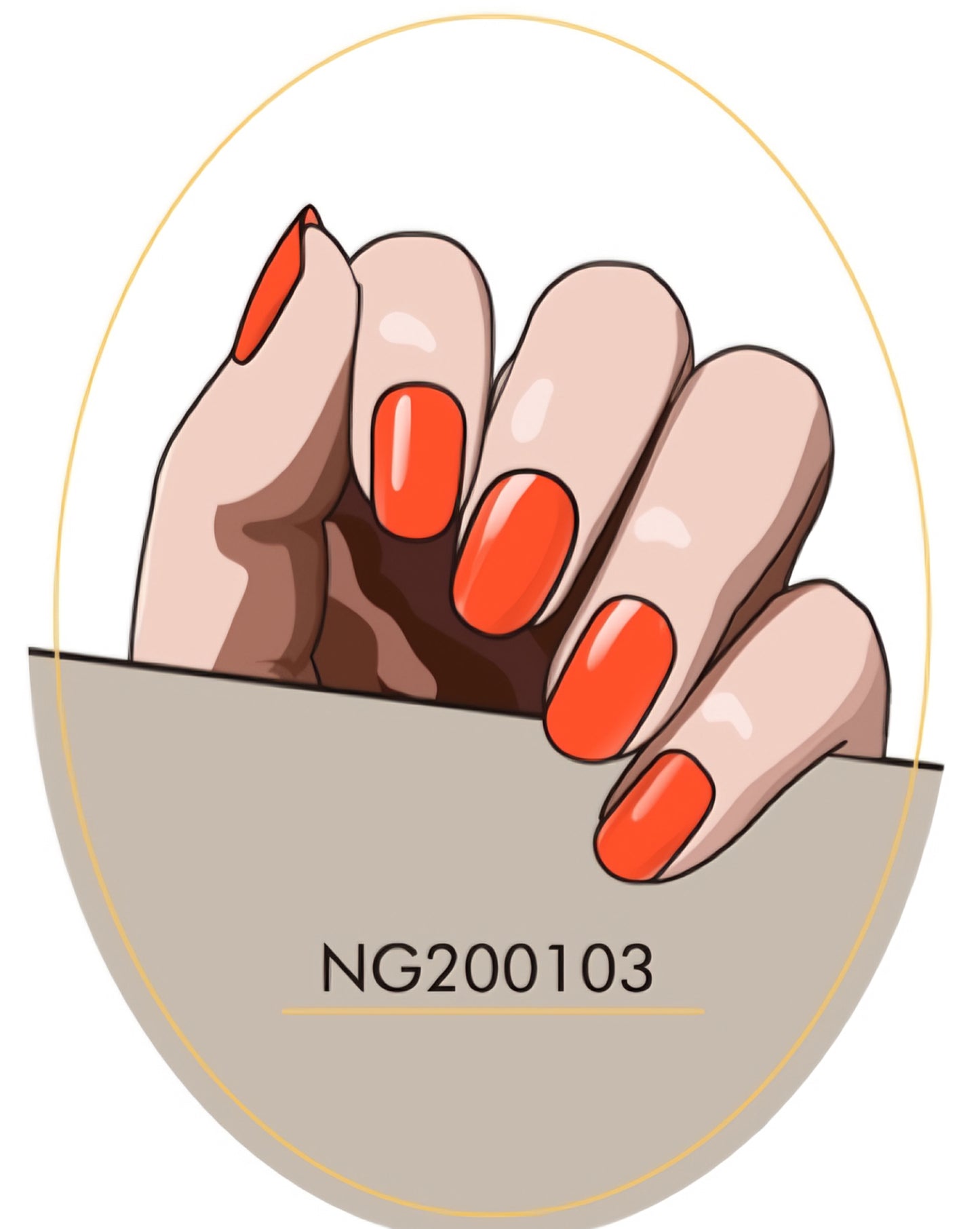Bright tangerine red Semicure Gel Nail Sticker Kit/NG103