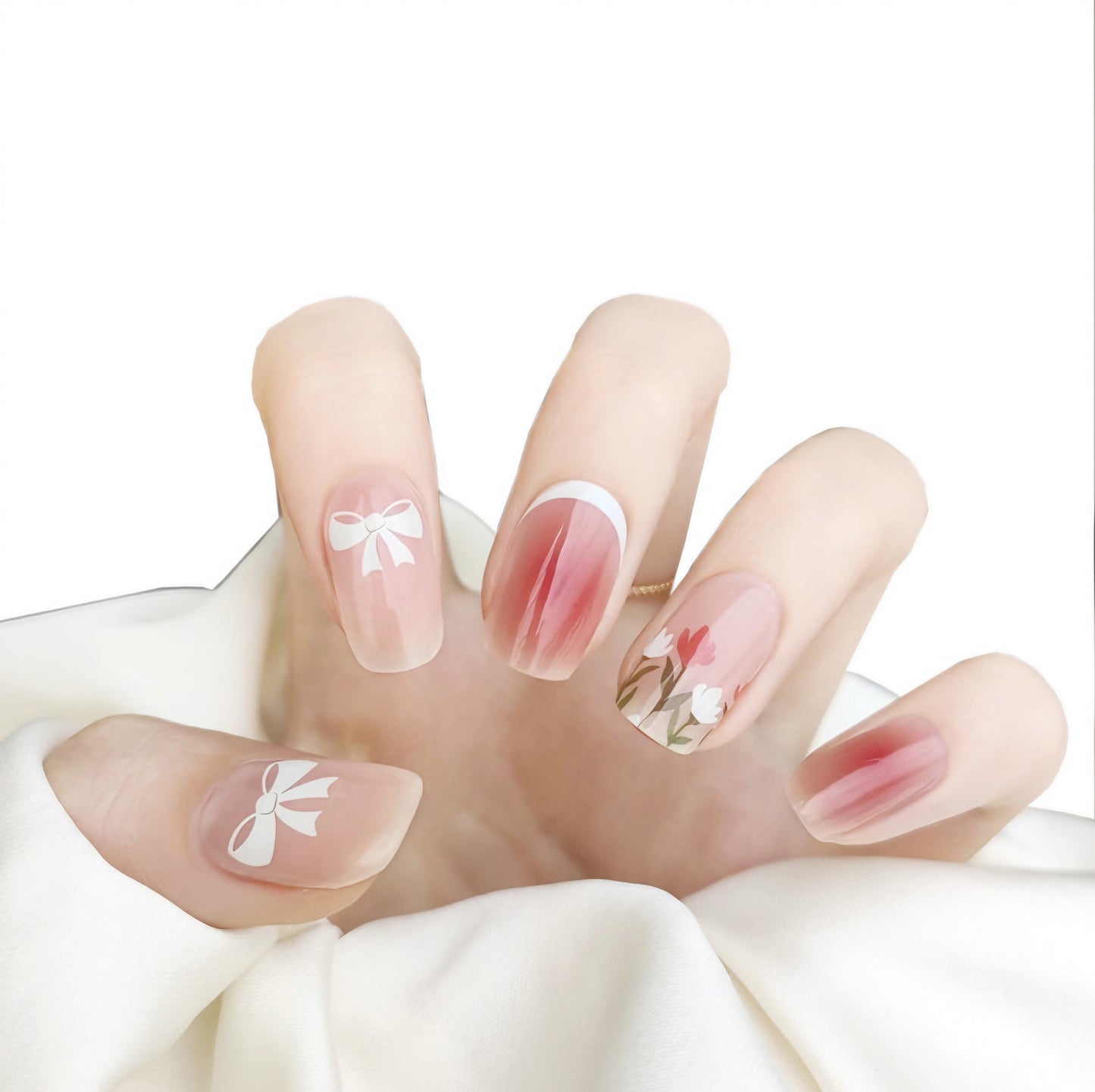 Blushing Petal Dreams Semicured Gel Nail Sticker Kit/NG80