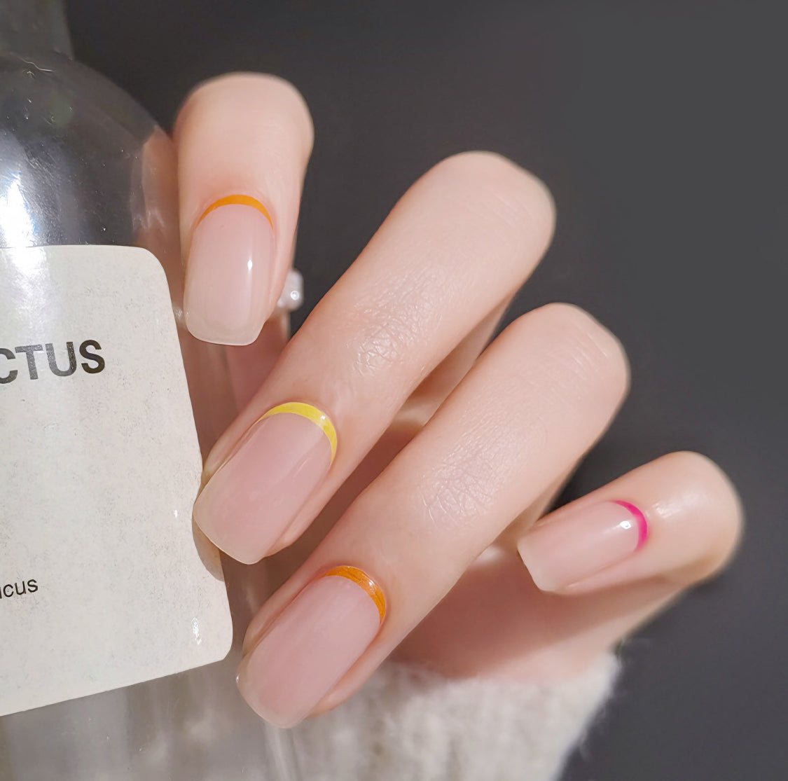 Rainbow Outline Semicured Gel Nail Sticker Kit/NG146