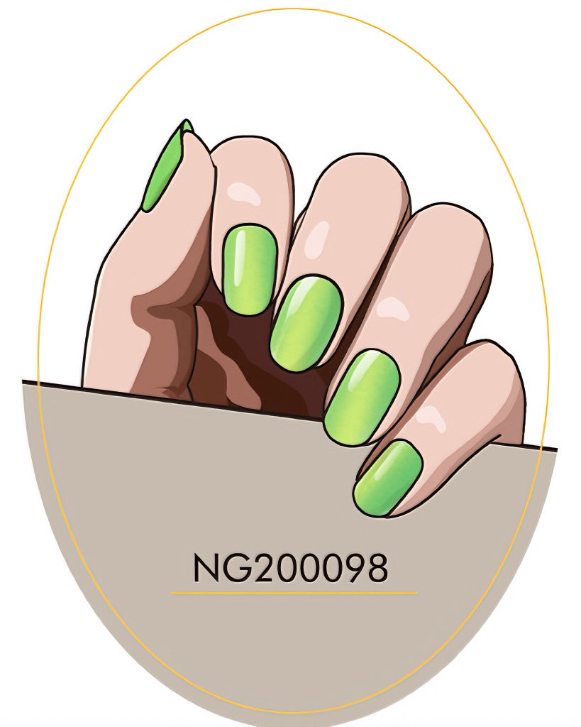 Radiant Mirror Green Semicured Gel Nail Sticker Kit/NG98