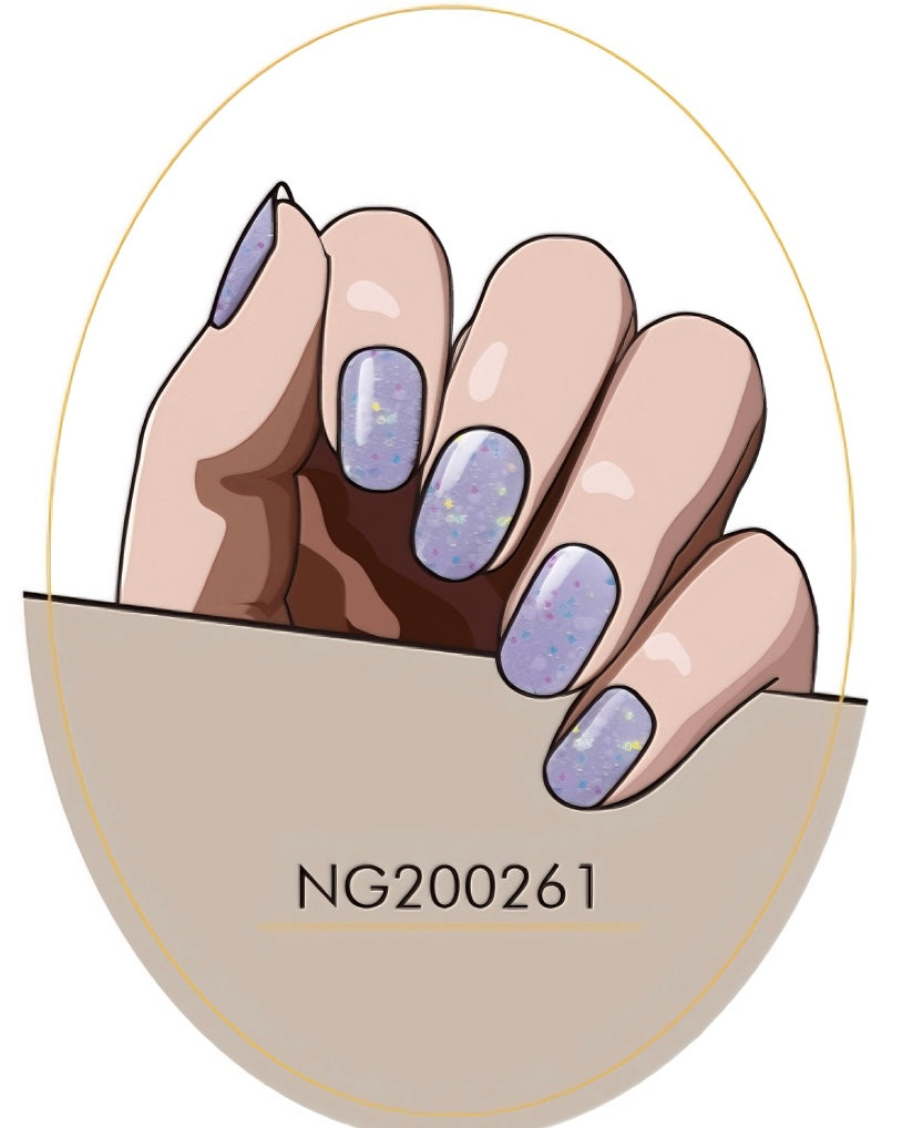 Glowing Night Semicured Gel Nail Sticker Kit/NG261