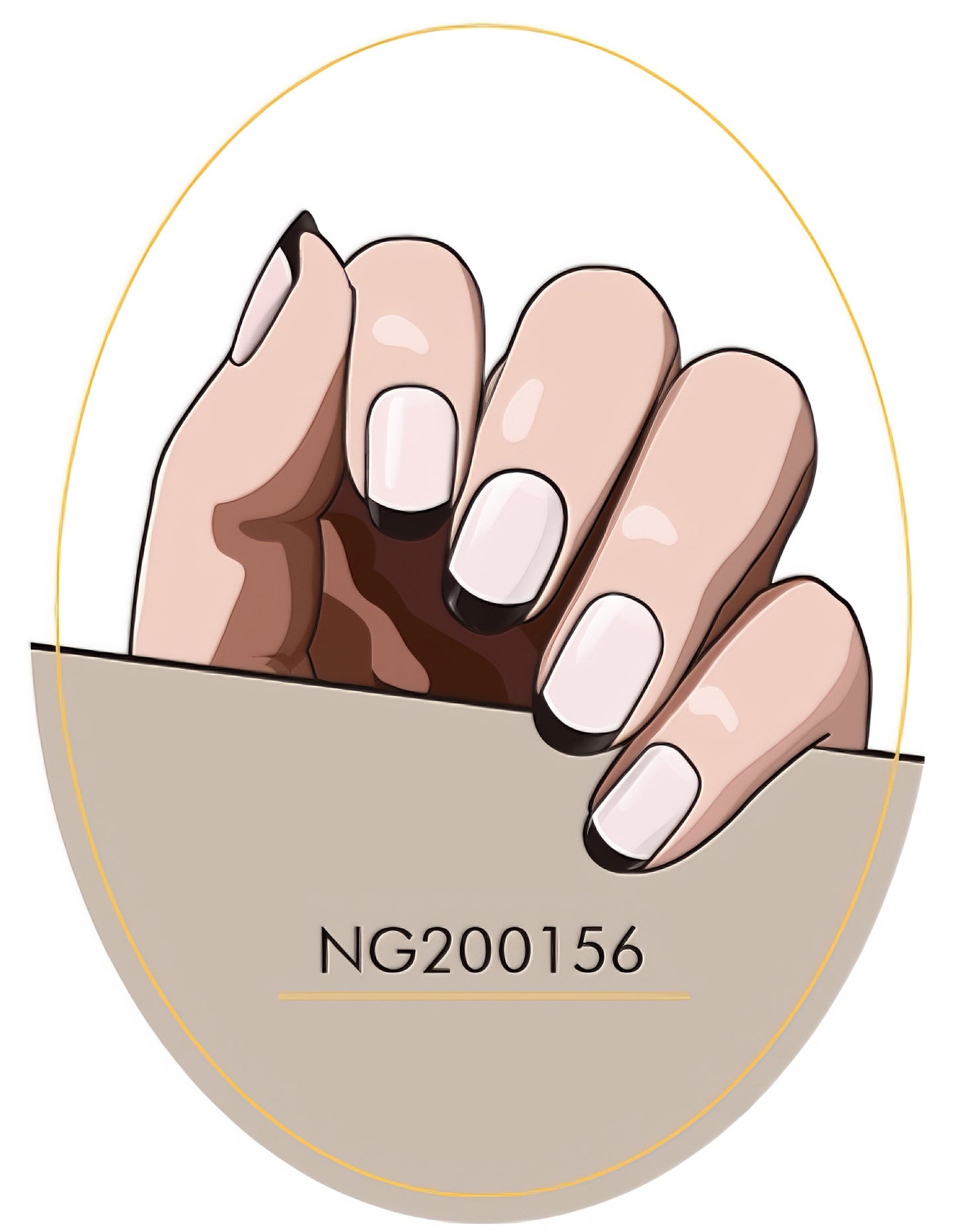 Frensh Semicured Gel Nail Sticker Kit/NG156