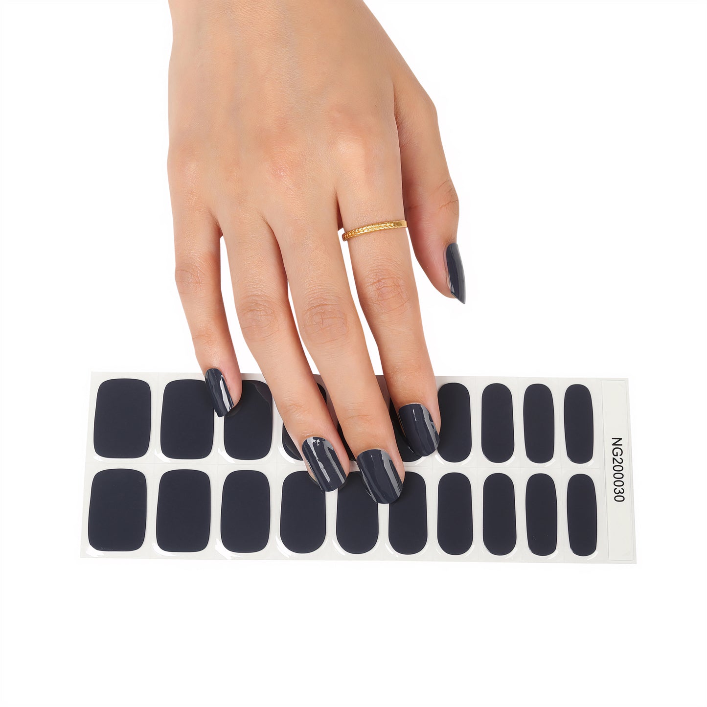 Graphite-colored Semicured Gel Nail Sticker Kit/NG30