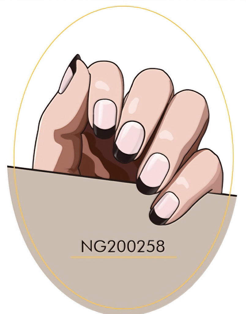 【New Arrival 】Black Edge French Semicured Gel Nail Sticker Kit/NG258