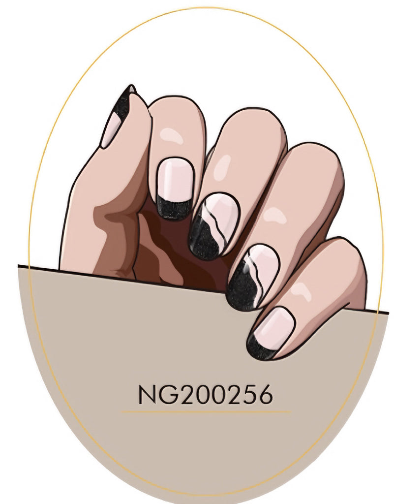 【New Arrival 】Sparkling Edge French Semicured Gel Nail Sticker Kit/NG256