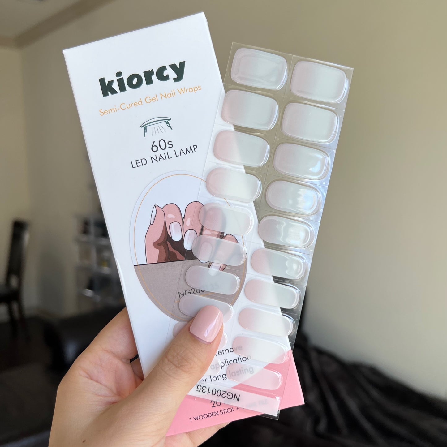 Dusty rose gradient Semicured Gel Nail Sticker Kit/NG135