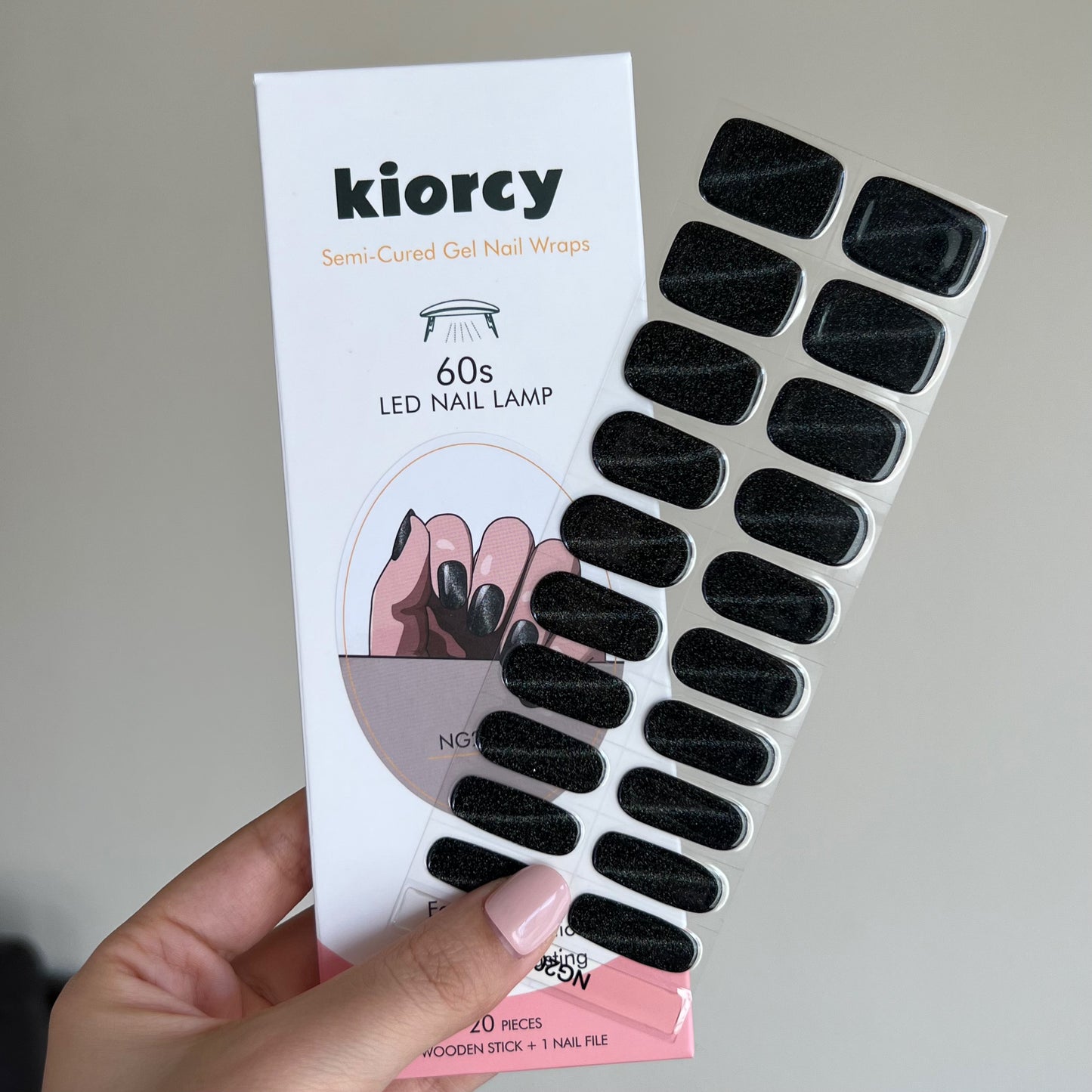 Black Cat Eye Semicured Gel Nail Sticker Kit/NG148