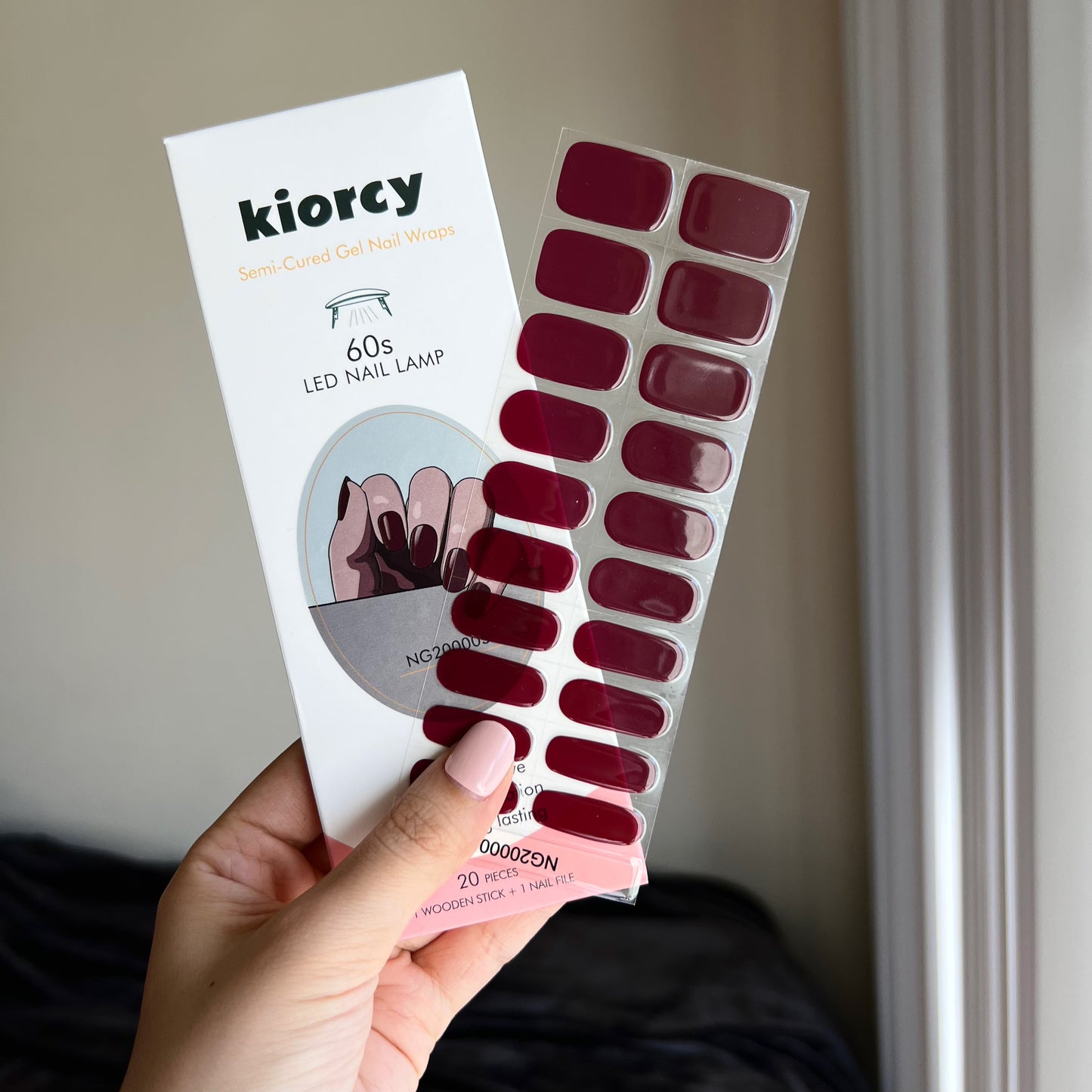 Burgundy Semicured Gel Nail Sticker Kit/NG5