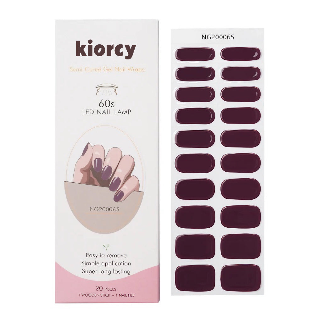 Grape Purple Semicured Gel Nail Sticker Kit/NG65