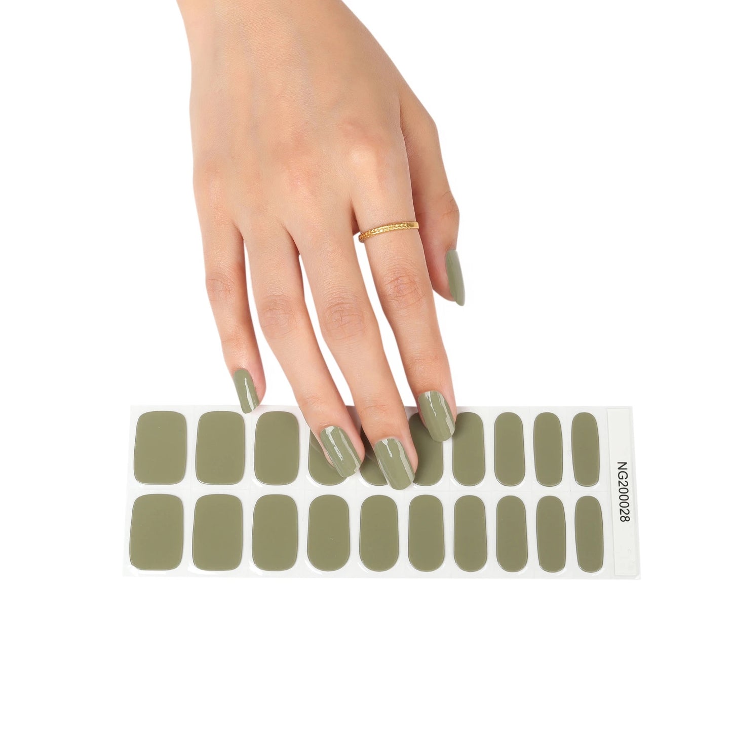 Army Green Semicured Gel Nail Sticker Kit/NG28