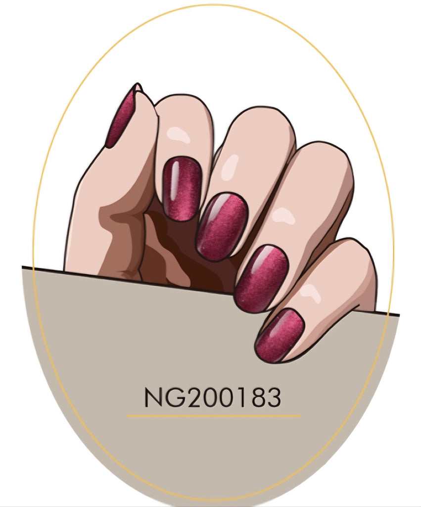 Burgundy Pearl Shimmer Semicured Gel Nail Sticker Kit/NG183