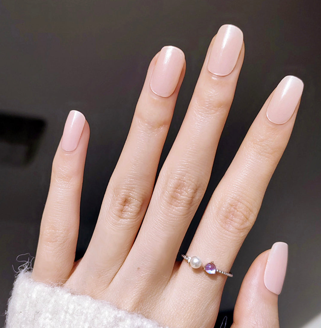 Pink Pearl Shimmer Semicured Gel Nail Sticker Kit/NG123