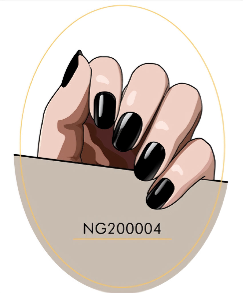 Midnight Black Semicured Gel Nail Sticker Kit/NG4