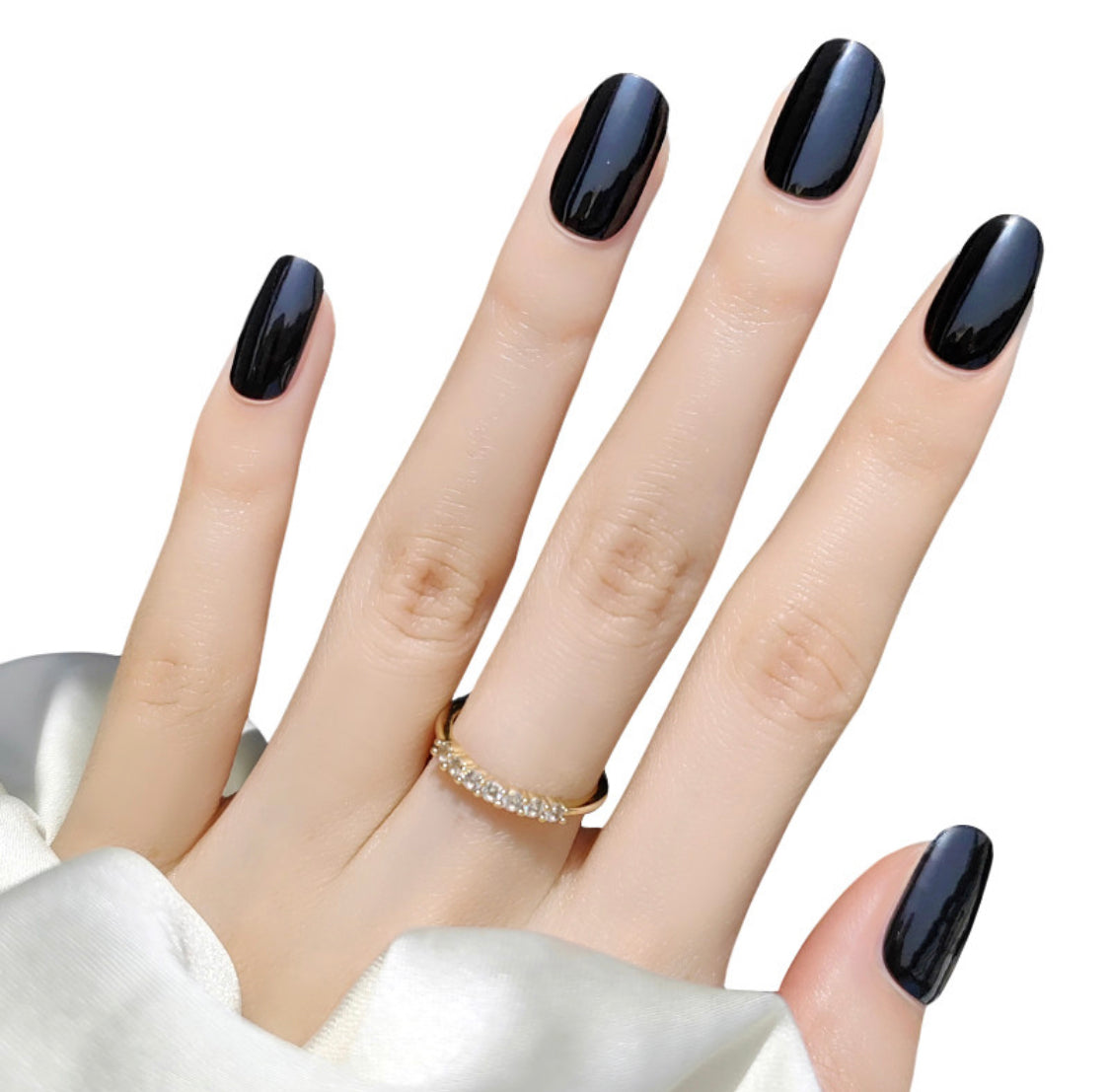 Midnight Black Semicured Gel Nail Sticker Kit/NG4
