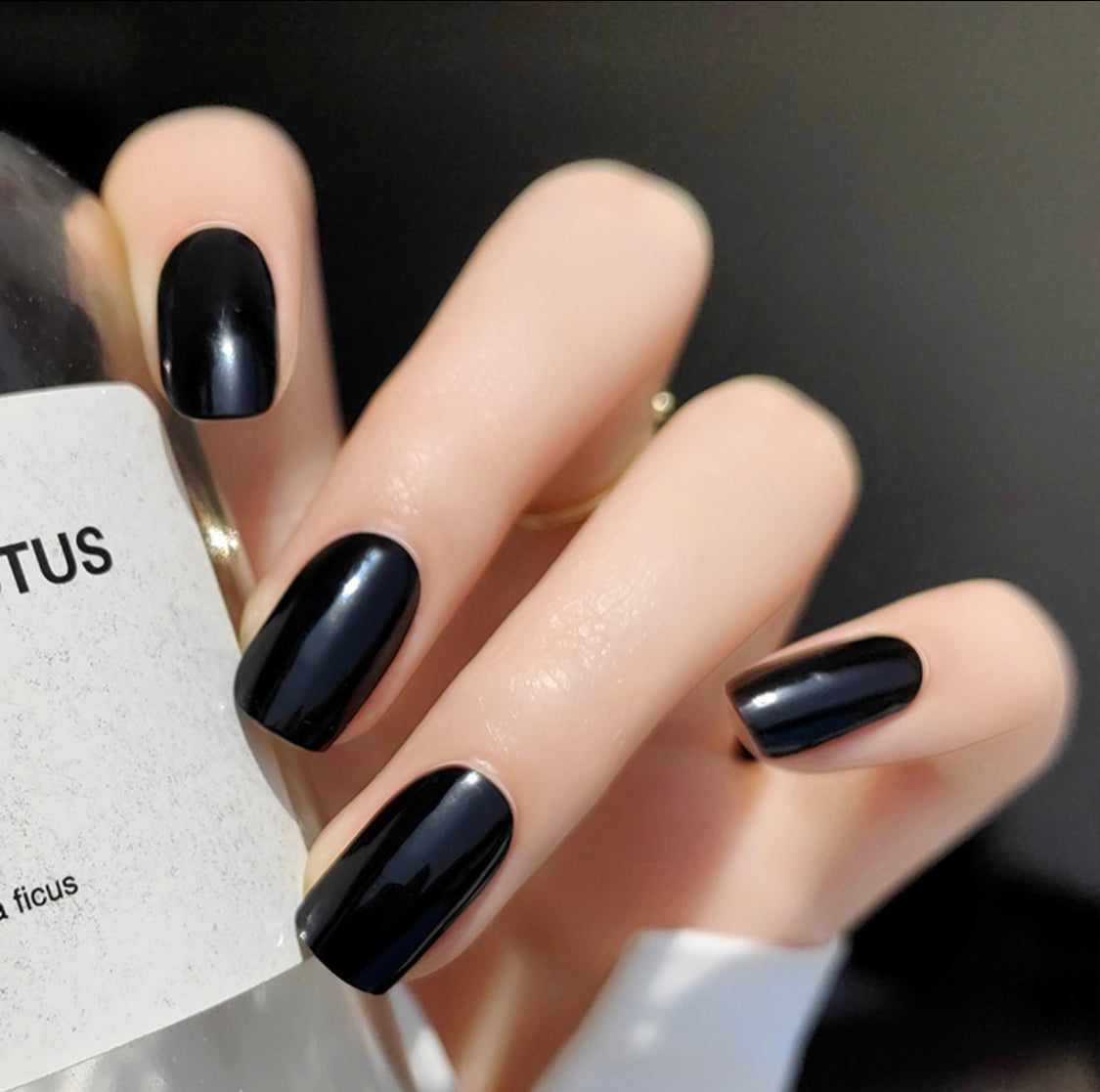 Midnight Black Semicured Gel Nail Sticker Kit/NG4