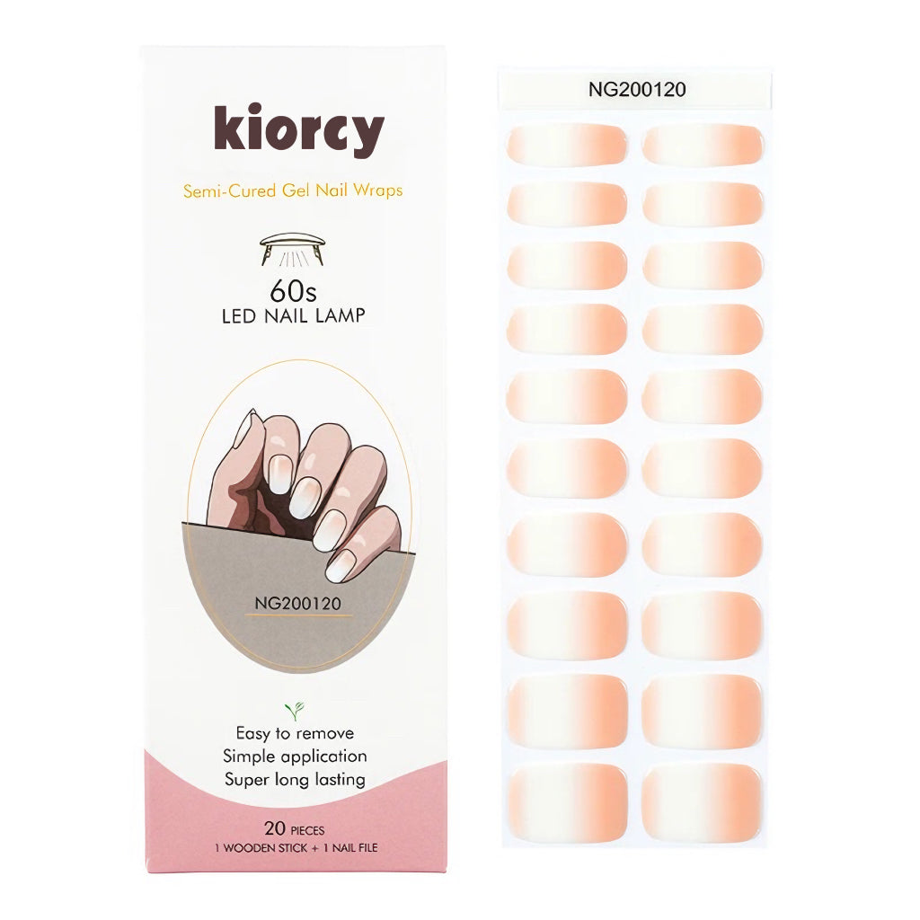White to beige gradient Semicured Gel Nail Sticker Kit/NG120