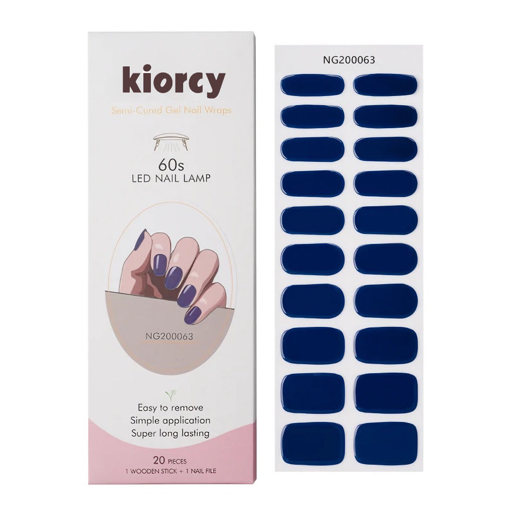 Navy Blue Semicured Gel Nail Sticker Kit/NG63