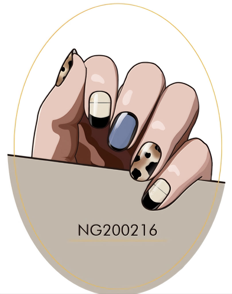 Sleek Leopard French Semicured Gel Nail Sticker Kit/NG216