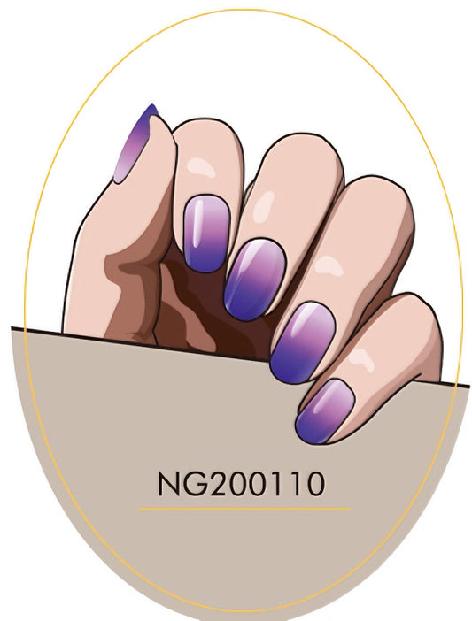 Barbie Violet Gradient Semicured Gel Nail Sticker Kit/NG110