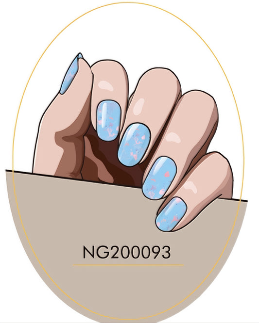 Aurora Lake Blue Radiance Shimmer Semicured Gel Nail Sticker Kit/NG93