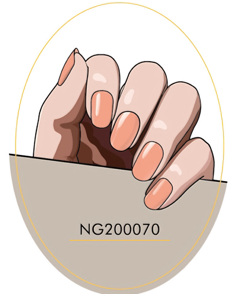 Coral-colored Semicured Gel Nail Sticker Kit/NG70