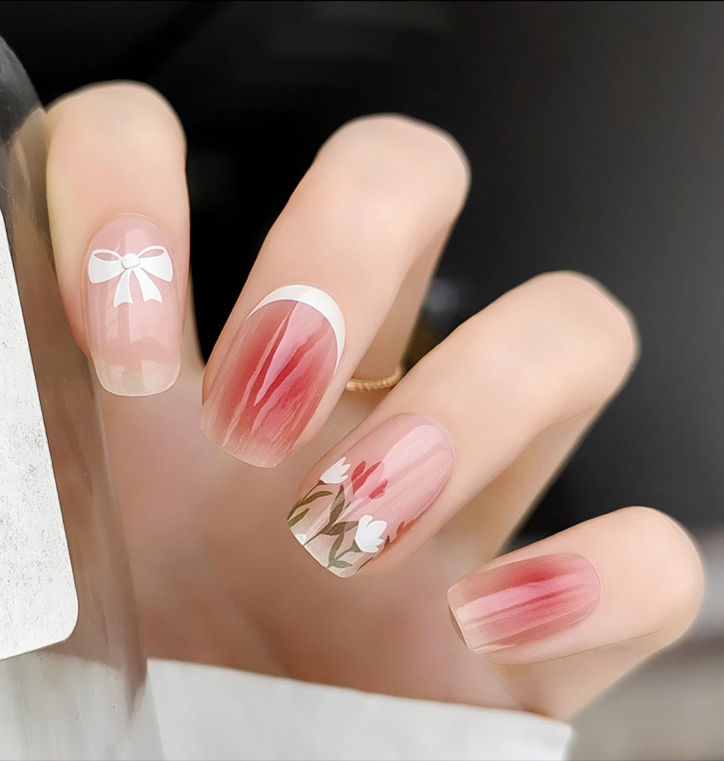 Blushing Petal Dreams Semicured Gel Nail Sticker Kit/NG80
