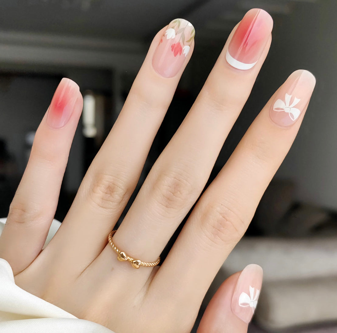 Blushing Petal Dreams Semicured Gel Nail Sticker Kit/NG80