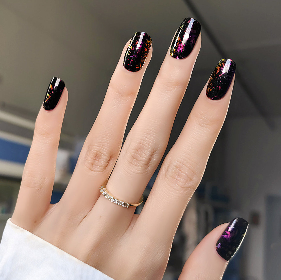 Glimmering Night  Semicured Gel Nail Sticker Kit/NG90