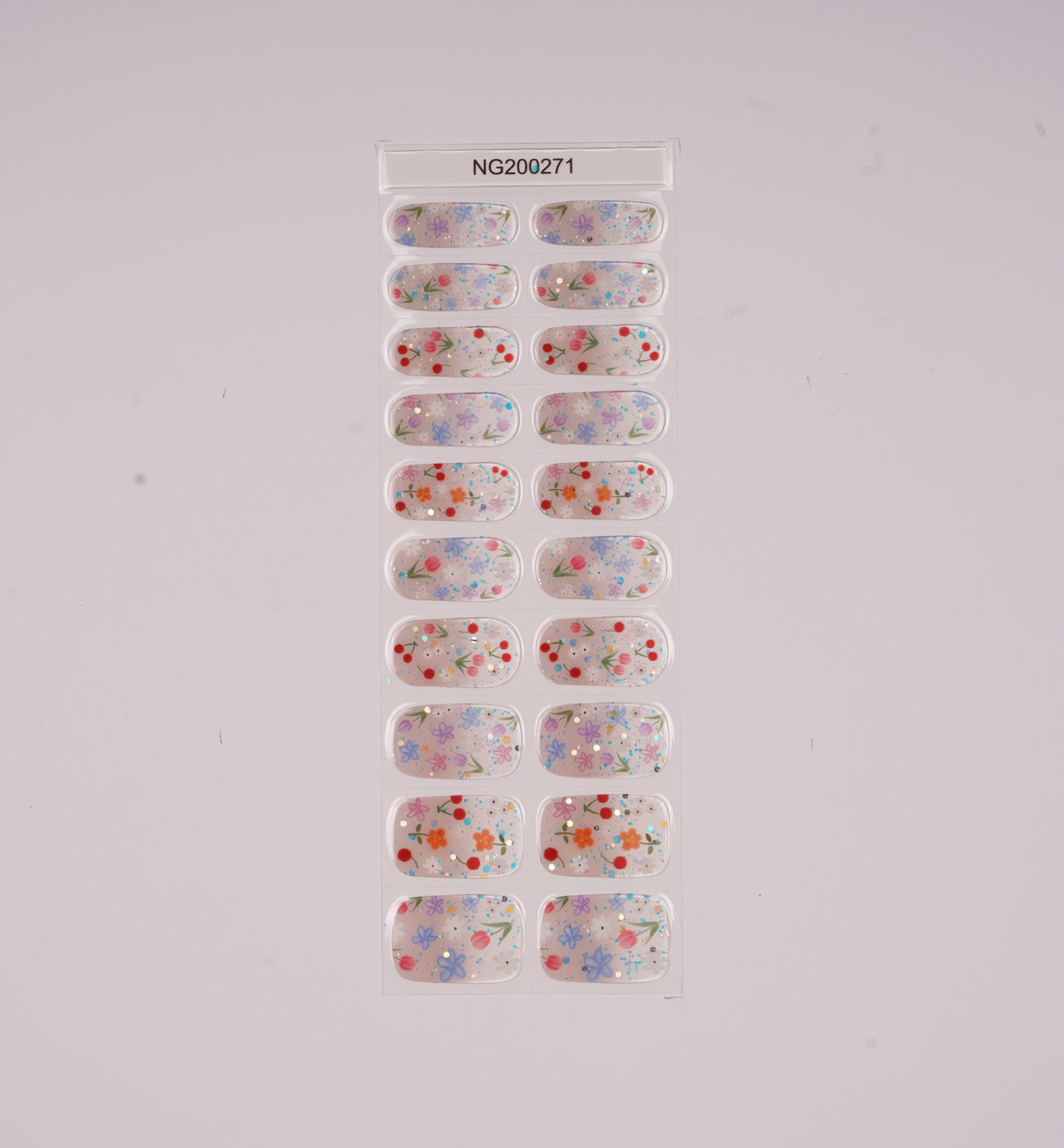 Blooming Glitter Semicured Gel Nail Sticker Kit/NG271