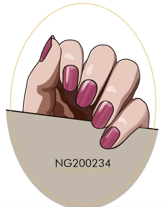 Radiant Burgundy Cat Eye Pearl Semicured Gel Nail Sticker Kit/NG234
