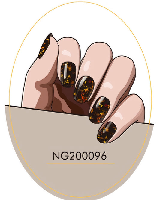 Glittering Midnight Semicured Gel Nail Sticker Kit/NG96