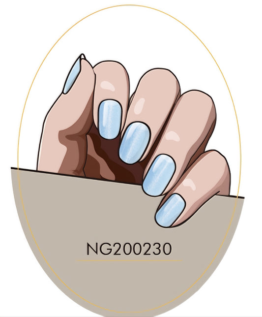 Lake Blue Cat Eye Pearl Semicured Gel Nail Sticker Kit/NG230