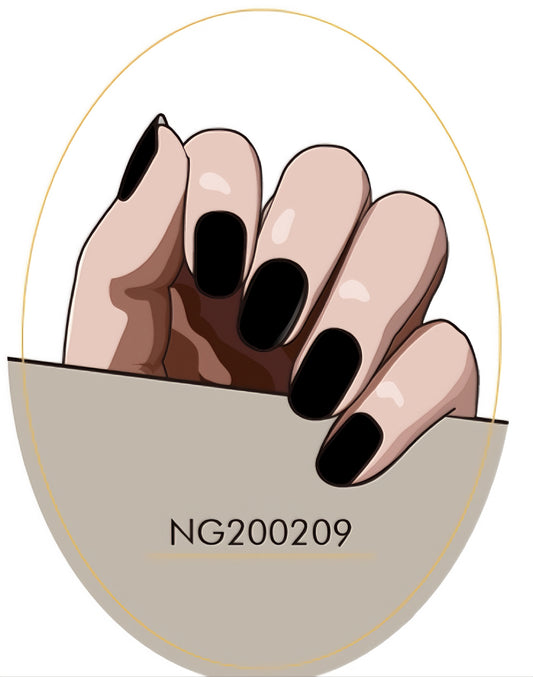 Matte Black Semicured Gel Nail Sticker Kit/NG209