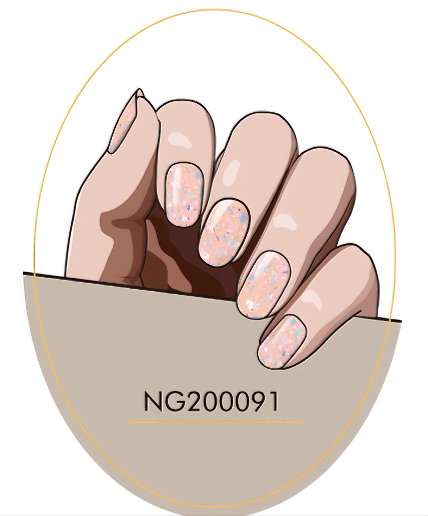 Aurora Nude Shimmer Semicured Gel Nail Sticker Kit/NG91