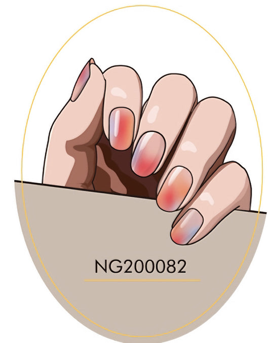 Colorful Gradient Gold Semicured Gel Nail Sticker Kit/NG82