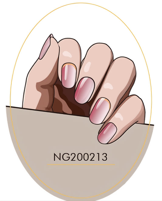 Rose Petal Gradient with Golden Sparkle Semicured Gel Nail Sticker Kit/NG213