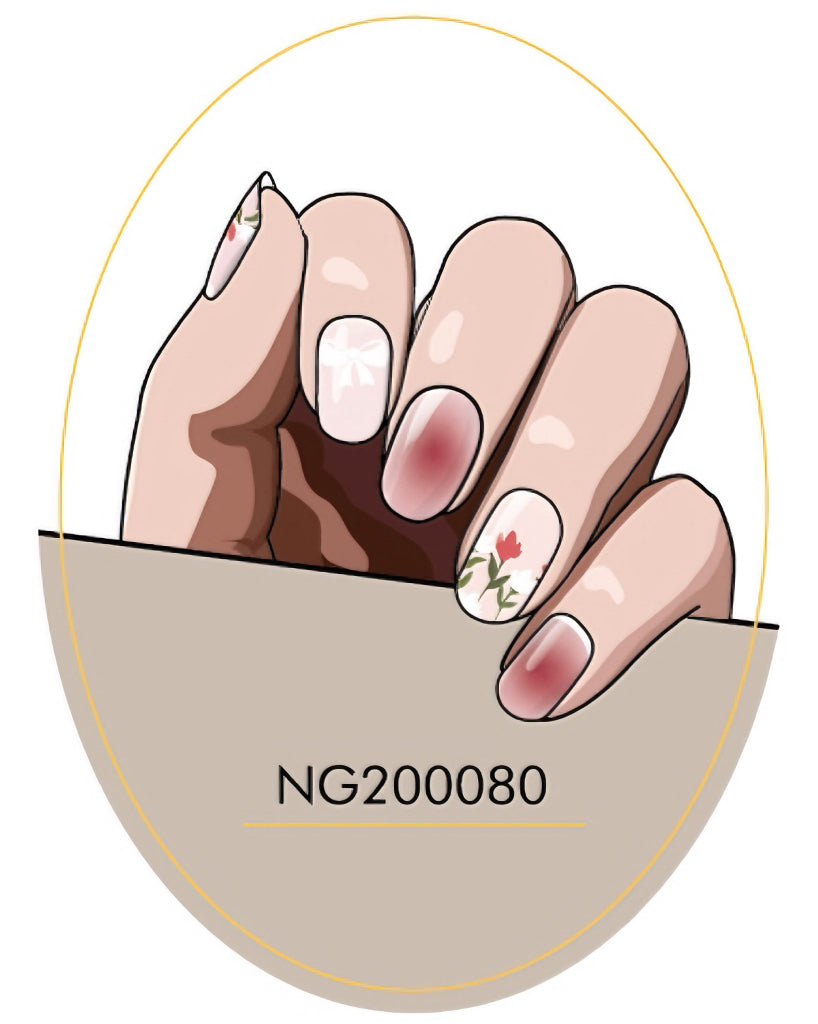 Blushing Petal Dreams Semicured Gel Nail Sticker Kit/NG80