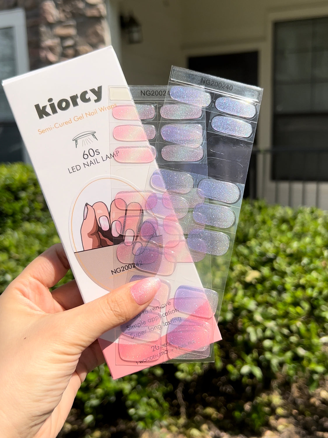 Frosty Whisper Semicured Gel Nail Sticker Kit/NG240