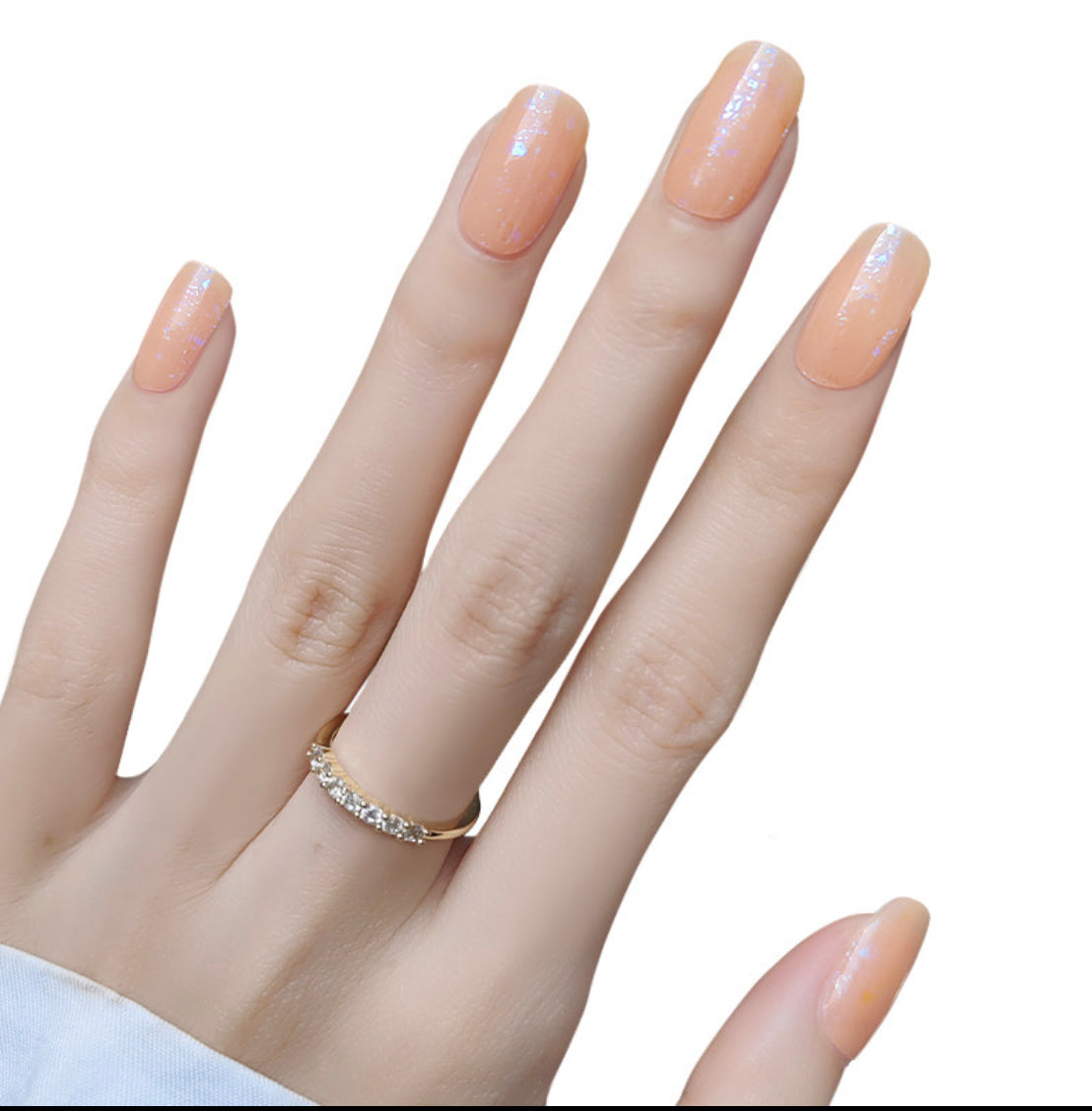 Aurora Nude Shimmer Semicured Gel Nail Sticker Kit/NG91