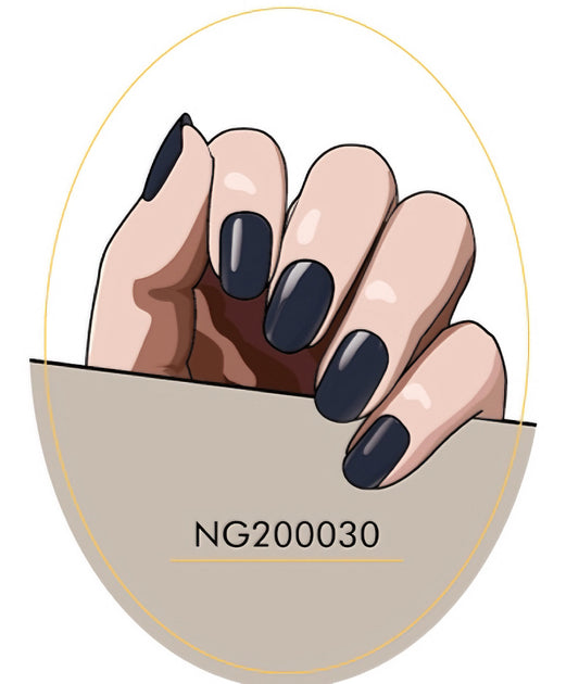 Graphite-colored Semicured Gel Nail Sticker Kit/NG30