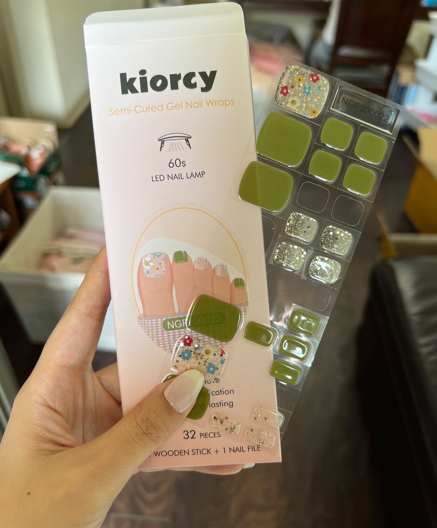 [Pedi/Toes ]  Semicured Gel Nail Sticker Kit/NGF22