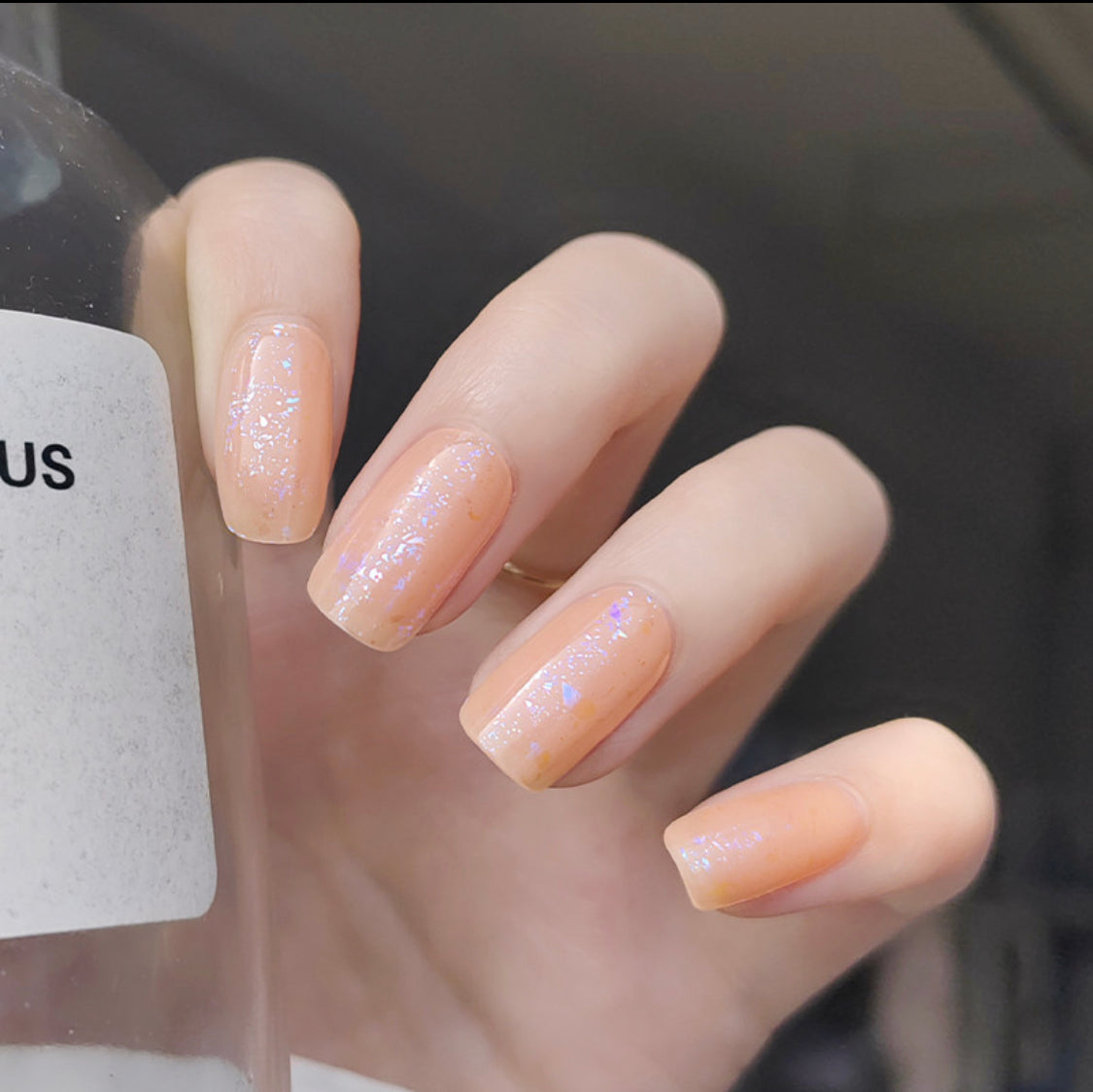 Aurora Nude Shimmer Semicured Gel Nail Sticker Kit/NG91