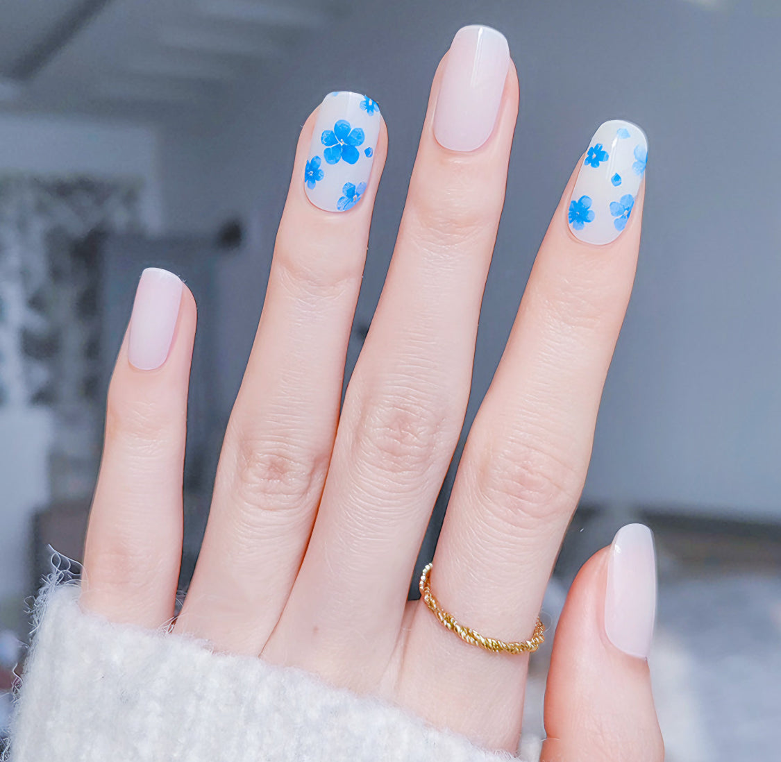 Serene Blossoms Semicured Gel Nail Sticker Kit/NG190