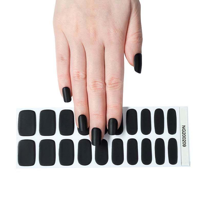 Matte Black Semicured Gel Nail Sticker Kit/NG209