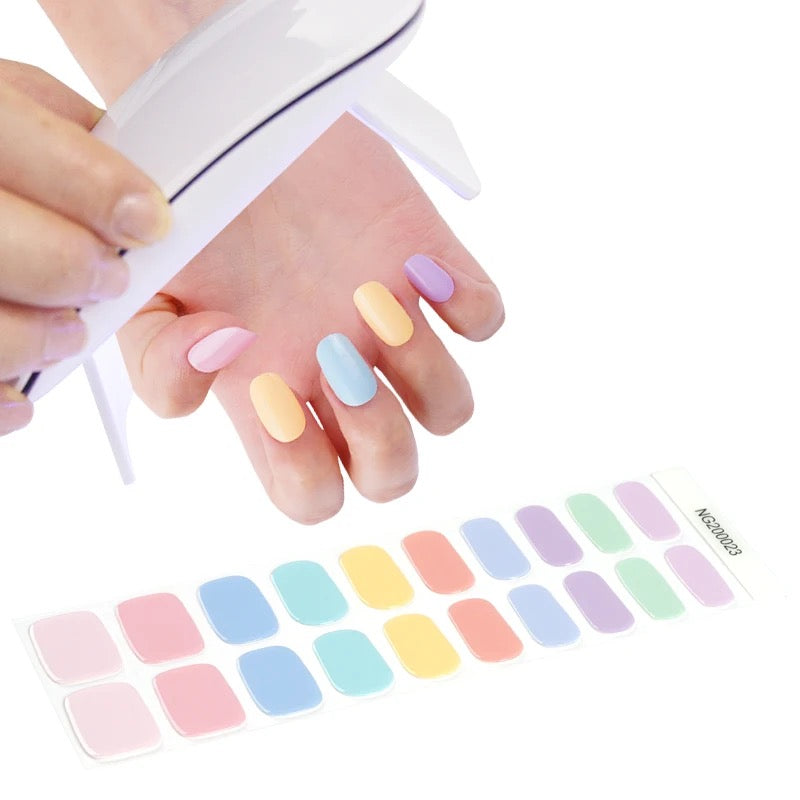 Pastel Rainbow DIY Semicured Gel Nail Sticker Kit