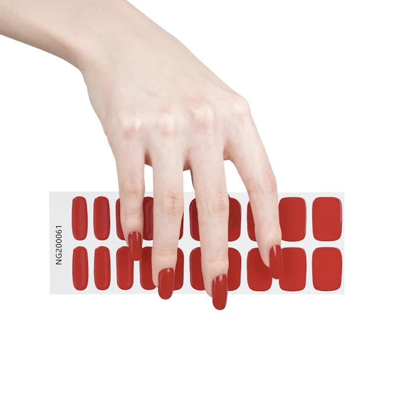 Crimson Semicured Gel Nail Sticker Kit/NG61