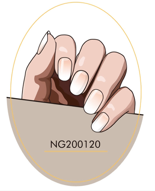 White to beige gradient Semicured Gel Nail Sticker Kit/NG120