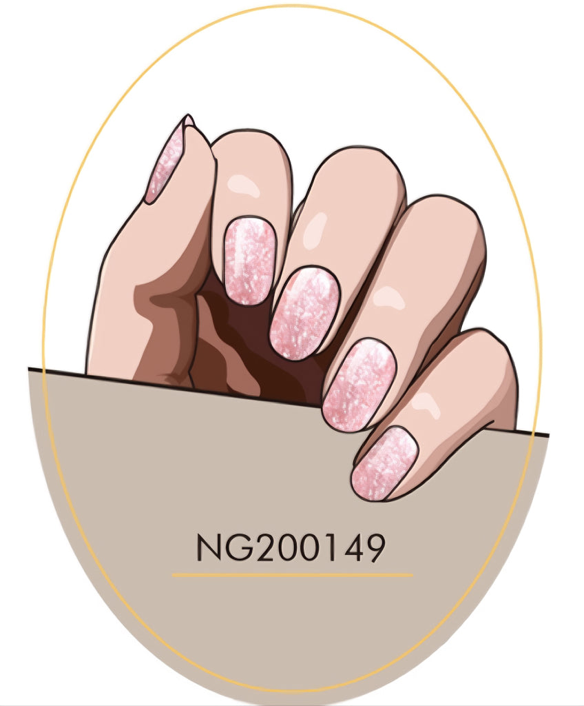 Pink Glitter Semicured Gel Nail Sticker Kit/NG149