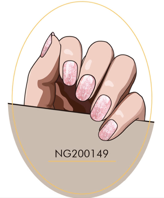 Pink Glitter Semicured Gel Nail Sticker Kit/NG149