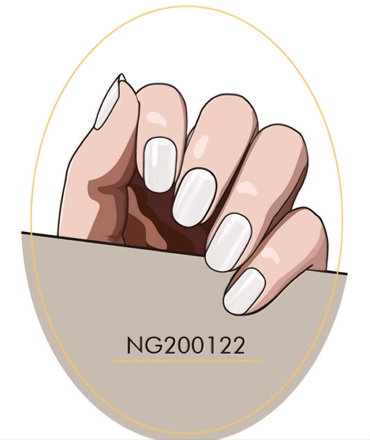 White Pearl Shimmer Semicured Gel Nail Sticker Kit/NG122